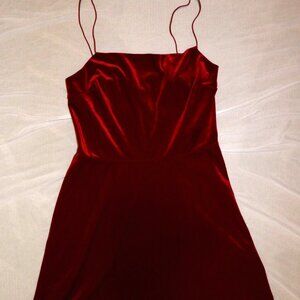 Urban Outfitters Red Velvet Mini Dress